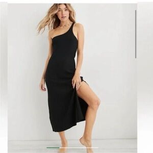 American Eagle Black One-Shoulder Dress